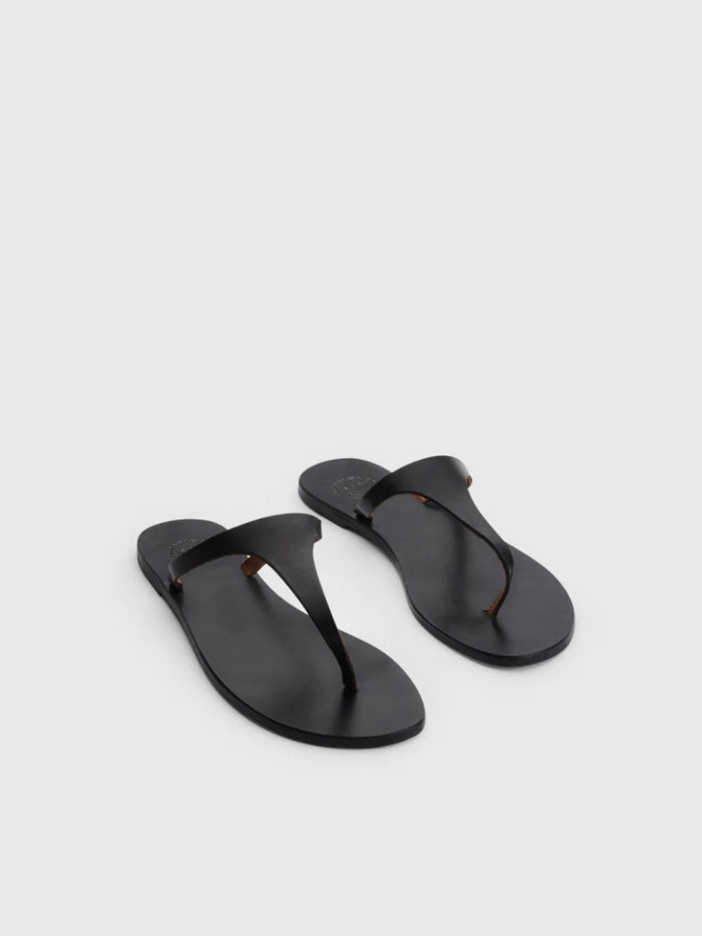 ‼️LAST CHANCE‼️ ATP ATELIER Leather Pesche Black Leather Vacchetta Sandals